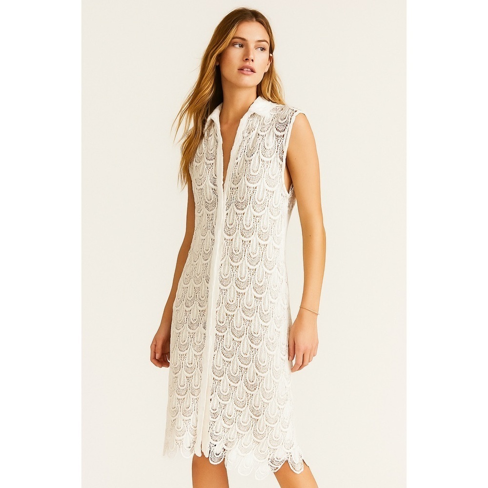 The Laundry Room California Crochet Lace Sleeveless Midi Swim Cover-Up Dress